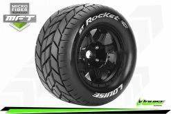 L-T3324B | Louise 3.8" ST-Rocket MFT Tyres On (0 Offset) Black Rims - Glued Wheels 2Pcs