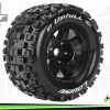 L-T3326BH | Louise 3.8" ST-Uphill MFT Tyres On (1/2 Offset) Black Rims - Glued Wheels 2Pcs