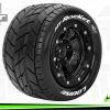 L-T3328SB | Louise 3.3" 1/10 Maxx 4S MT-Rocket MFT Tyres On (1/2 Offset) Black Rims - Beadlocked Wheels 2Pcs