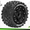 L-T3330SB | Louise 3.3" 1/10 Maxx 4S MT-Uphill MFT Tyres On (1/2 Offset) Black Rims - Beadlocked Wheels 2Pcs