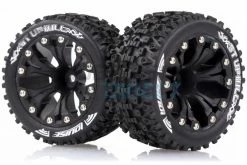 T-L3211BB | Louise 2.8" ST-Uphill Tyres On Black Rims - Bearing Mount - Glued Wheels 2Pcs