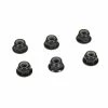TLR336000 | TLR 4mm Black Aluminium Flanged Serrated Nyloc Nuts 6Pcs