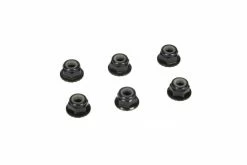 TLR336000 | TLR 4mm Black Aluminium Flanged Serrated Nyloc Nuts 6Pcs